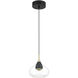 Arabesque LED 7.13 inch Coal And Brushed Gold Mini Pendant Ceiling Light