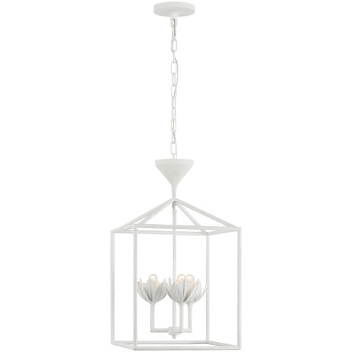 Julie Neill Alberto LED 14 inch Plaster White Open Cage Lantern Ceiling Light, Small