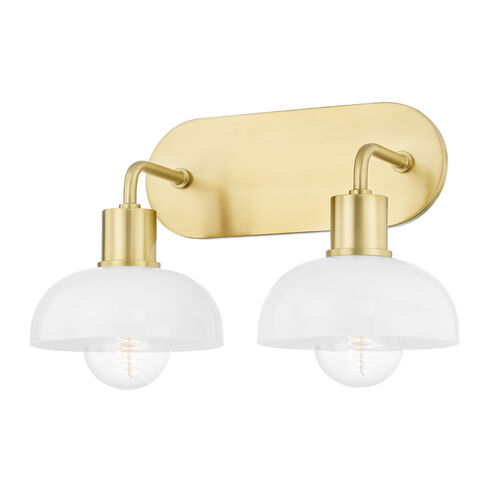 Kyla 2 Light 15 inch Aged Brass Bath Bracket Wall Light