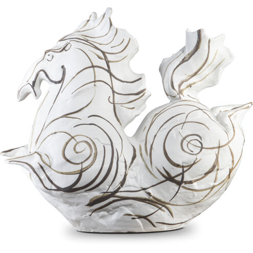 Jumping White Horse 13.25 X 12.5 inch Sculpture