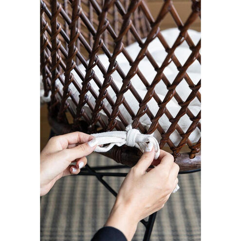 Palapa Black and Natural and White Armchair, With Cushion