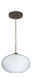 Pape LED Bronze Pendant Ceiling Light in Opal Ribbed Glass