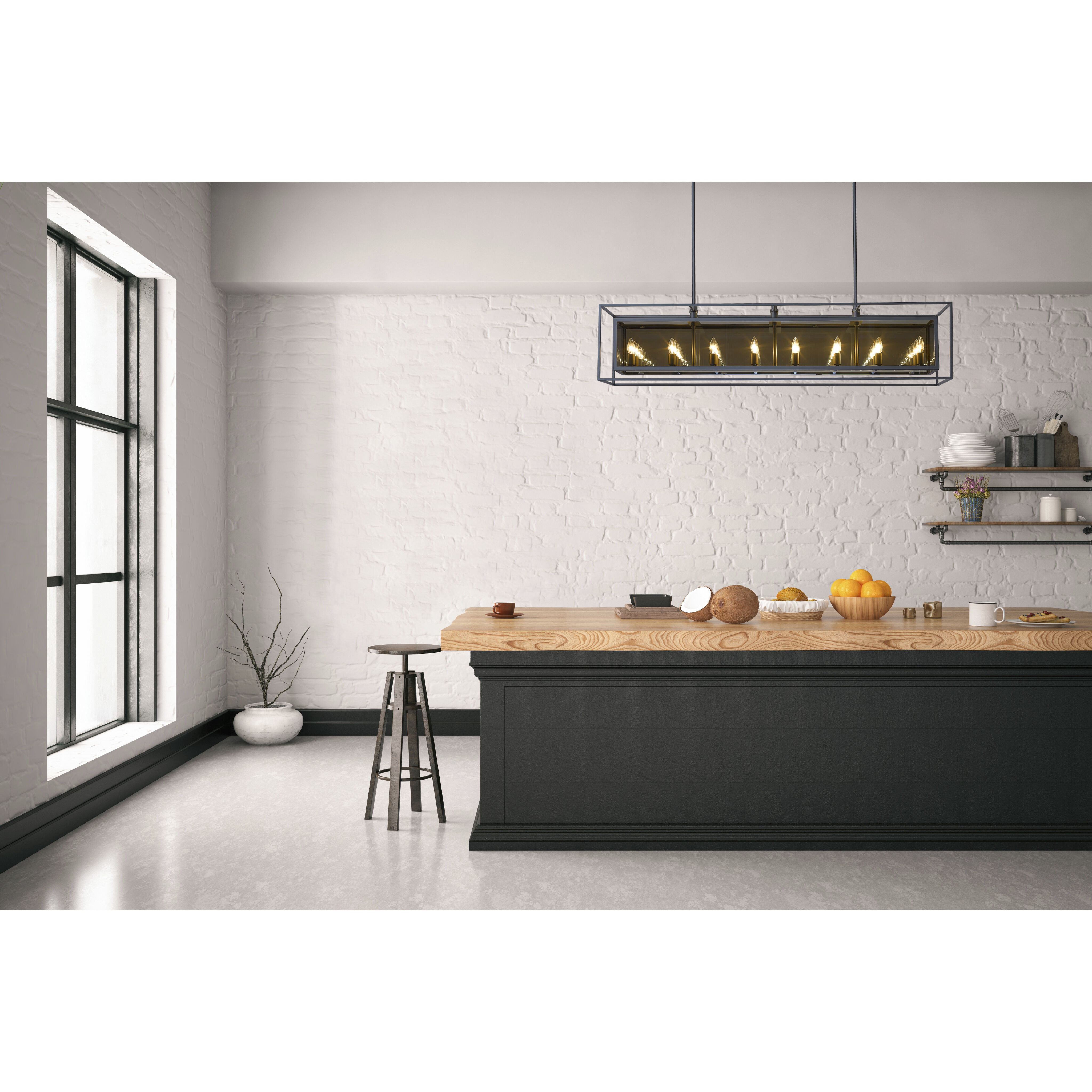 Infinity 16 Light 56 inch Misty Charcoal Linear Chandelier Ceiling Light