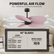 Atlas Alessandra Tropical 48 inch Matte Black with Light Pink Blades Ceiling Fan