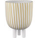 Booth 10.25 X 8 inch Vase in White with Beige