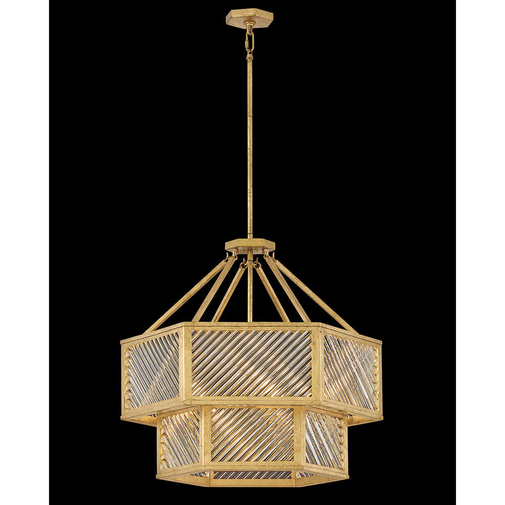 Lisa McDennon Sura 5 Light 26 inch Distressed Brass Chandelier Ceiling Light, Multi Tier