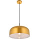 Etude 1 Light 16.5 inch Satin Gold Pendant Ceiling Light