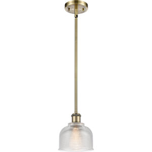 Ballston Dayton LED 6 inch Antique Brass Pendant Ceiling Light in Clear Glass, Ballston