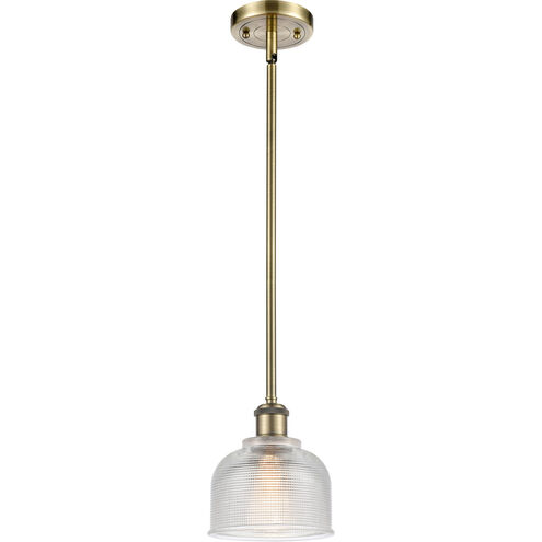Ballston Dayton LED 6 inch Antique Brass Pendant Ceiling Light in Clear Glass, Ballston