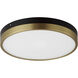 Dapper LED 12 inch Black and Antique Brass Flush Mount Ceiling Light