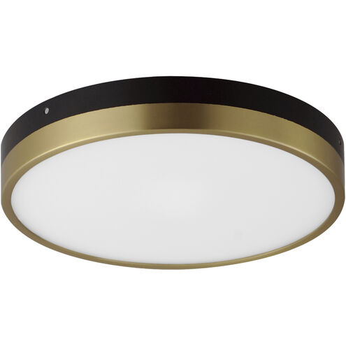 Dapper LED 12 inch Black and Antique Brass Flush Mount Ceiling Light