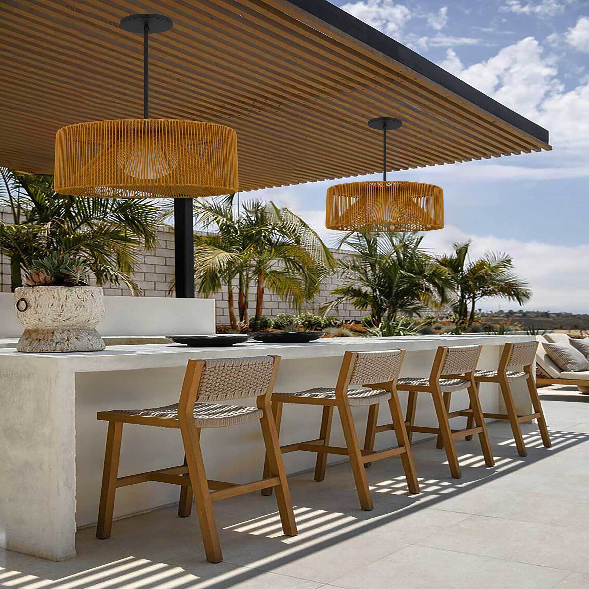 Key West LED 22 inch Sand Black Outdoor Pendant