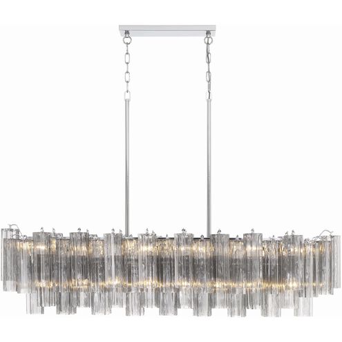 Addis 14 Light 51.75 inch Polished Chrome Chandelier Ceiling Light in Tronchi Glass Smoke