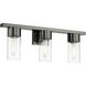 Carson 3 Light 23 inch Black Chrome Vanity Sconce Wall Light