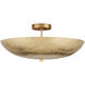 Origo 3 Light 24 inch Brass Semi-Flush Mount Ceiling Light
