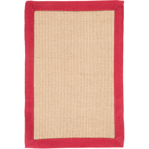 Soho 36 X 24 inch Brown and Red Area Rug, Jute