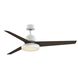 TriAire Custom 56 inch Matte White with Dark Walnut Blades Indoor/Outdoor Smart Ceiling Fan, Kit