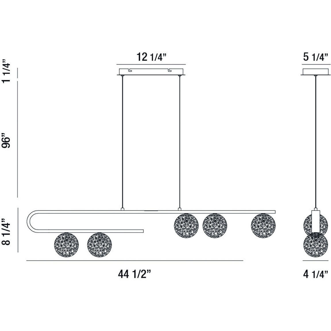 Phillimore Linear Chandelier Ceiling Light