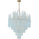 Ollie 21 Light 33.25 inch Aged Brass Chandelier Ceiling Light in Sand Glass Blue