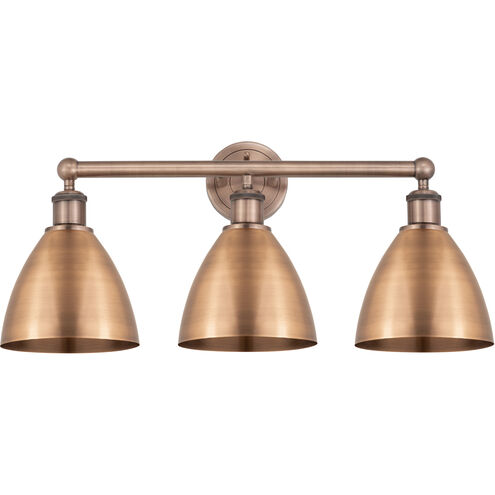 Metal Bristol 3 Light 25.5 inch Antique Copper Bath Vanity Light Wall Light