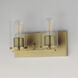Lateral 2 Light 12 inch Satin Brass Bath Vanity Wall Light in Clear