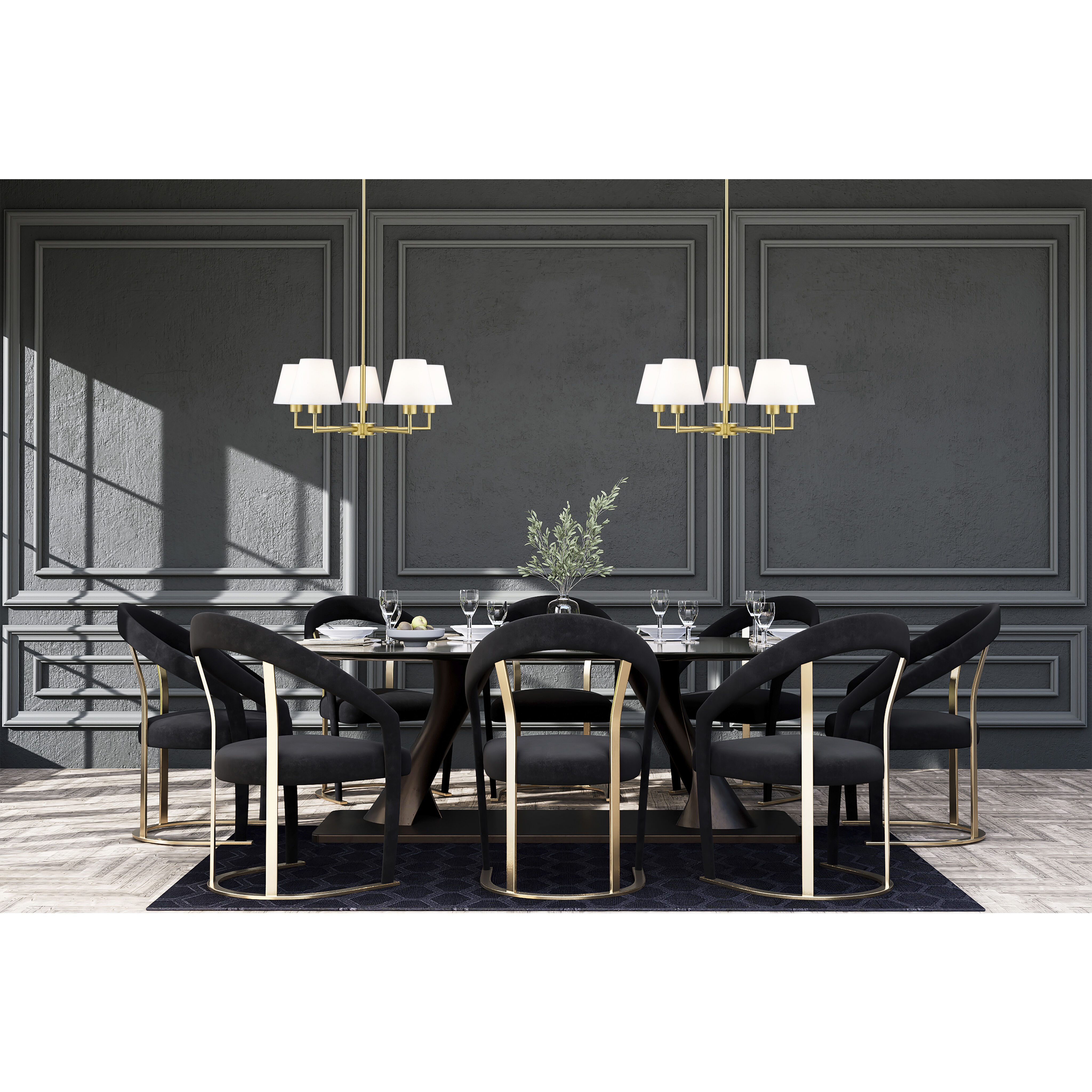 Leila 5 Light 26 inch Luxe Gold Chandelier Ceiling Light