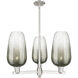 Brookhaven Flute 3 Light 17.63 inch Satin Nickel Chandelier Ceiling Light in Slate Glass