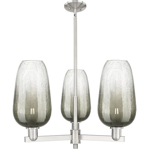 Brookhaven Flute 3 Light 17.63 inch Satin Nickel Chandelier Ceiling Light in Slate Glass