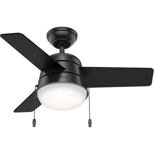 Aker 36 inch Matte Black with Matte Black/American Walnut Blades Ceiling Fan