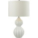 Ribbed Gourd 26 inch 150 watt Gloss White Table Lamp Portable Light