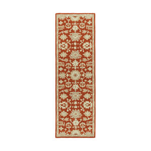 Caesar 96 X 30 inch Red and Brown Runner, Wool