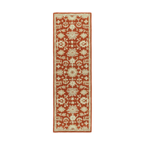 Caesar 96 X 30 inch Red and Brown Runner, Wool