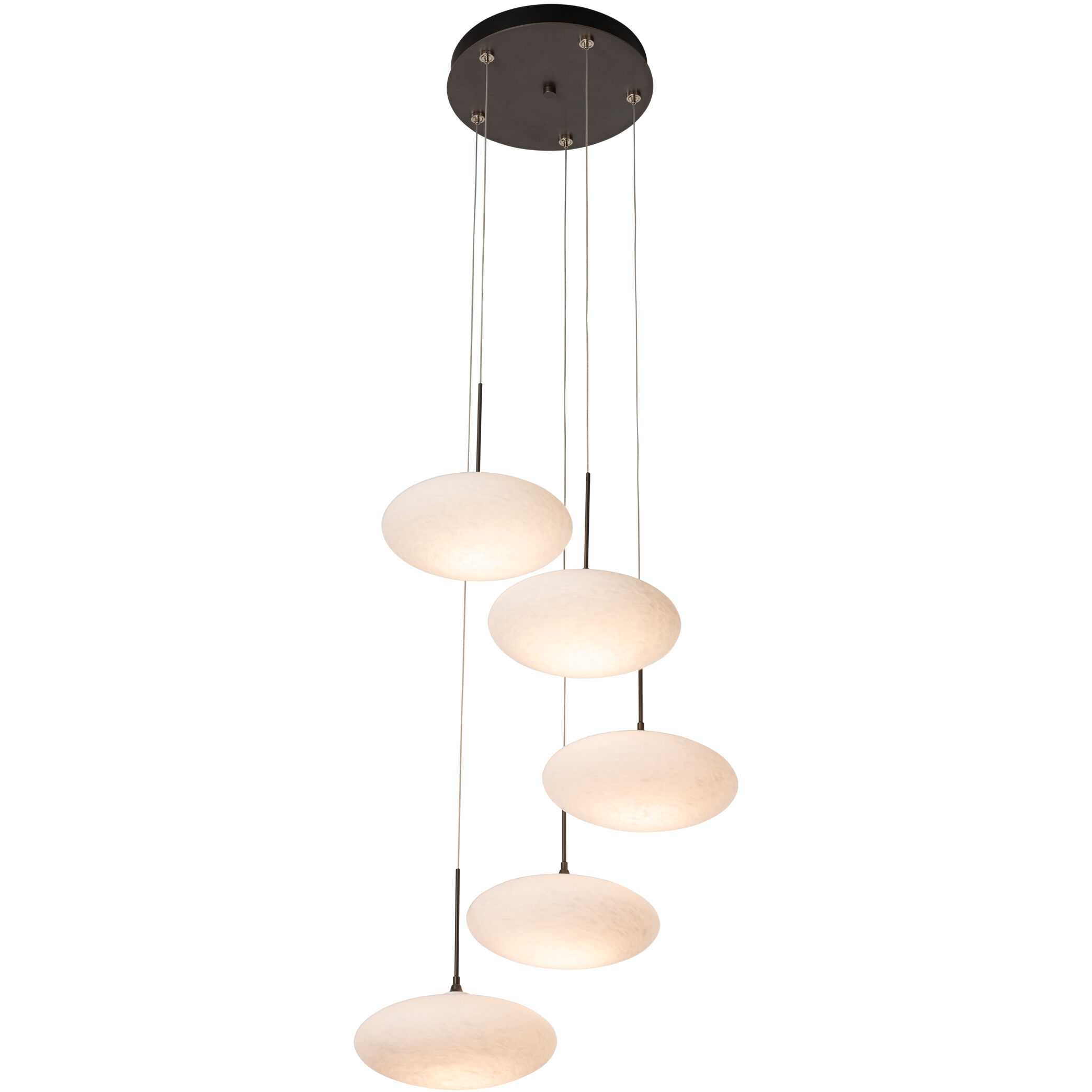 Clouds 5 Light 19.8 inch Dark Smoke Pendant Ceiling Light