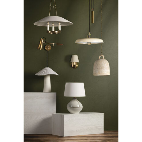 Archive 3 Light 25 inch Patina Brass Chandelier Ceiling Light