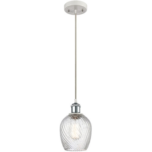 Ballston Salina 1 Light 5 inch White and Polished Chrome Mini Pendant Ceiling Light, Ballston