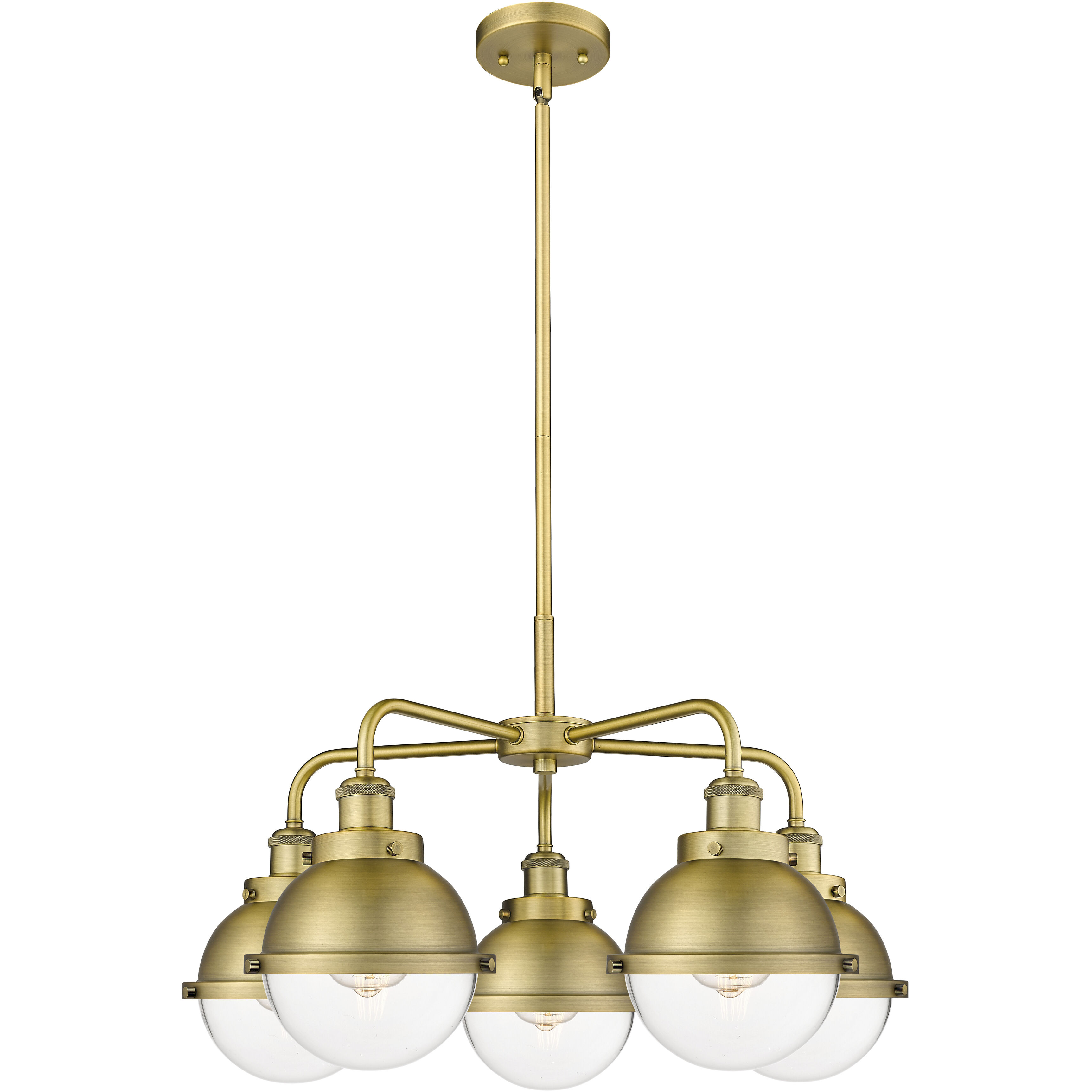 Ballston Urban 5 Light 24.5 inch Brushed Brass Chandelier Ceiling Light in Brushed Brass and Clear