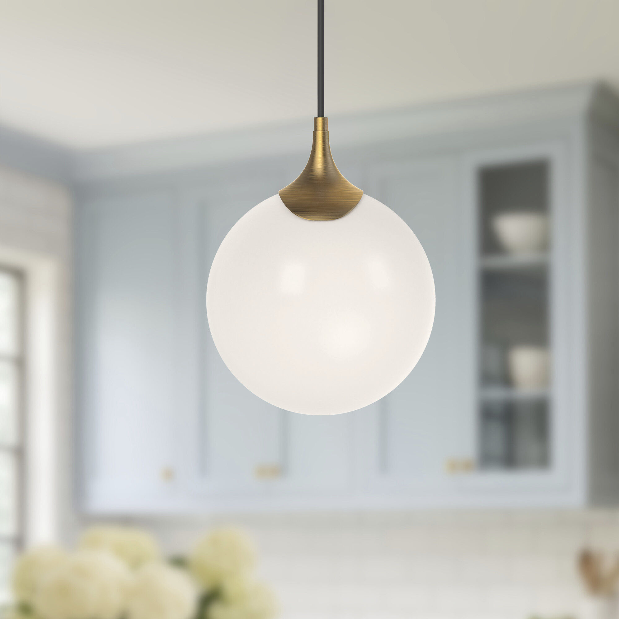 Alora Mood Nouveau Pendant Ceiling Light in Aged Gold