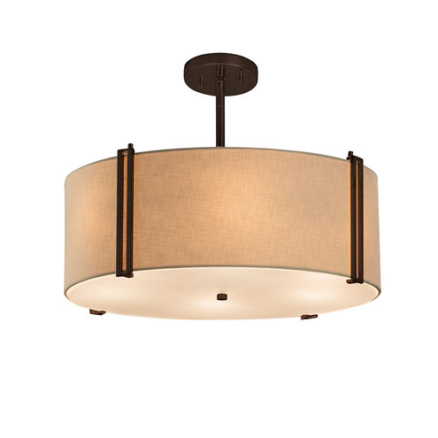 Textile LED 18.5 inch Matte Black Pendant Ceiling Light in 2800 Lm LED, White