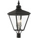 Adams 4 Light 31.5 inch Black with Brushed Nickel Finish Cluster Outdoor Extra Large Post Top Lantern