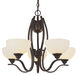 Bronze Sphere 5 Light 21 inch Rubbed Oil Bronze Chandelier Ceiling Light