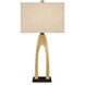 Archway 31.5 inch 150 watt Contemporary Gold Leaf and Black Table Lamp Portable Light