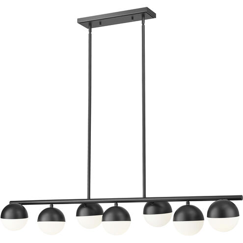 Realm Sphere Linear Chandelier Ceiling Light in Matte Black