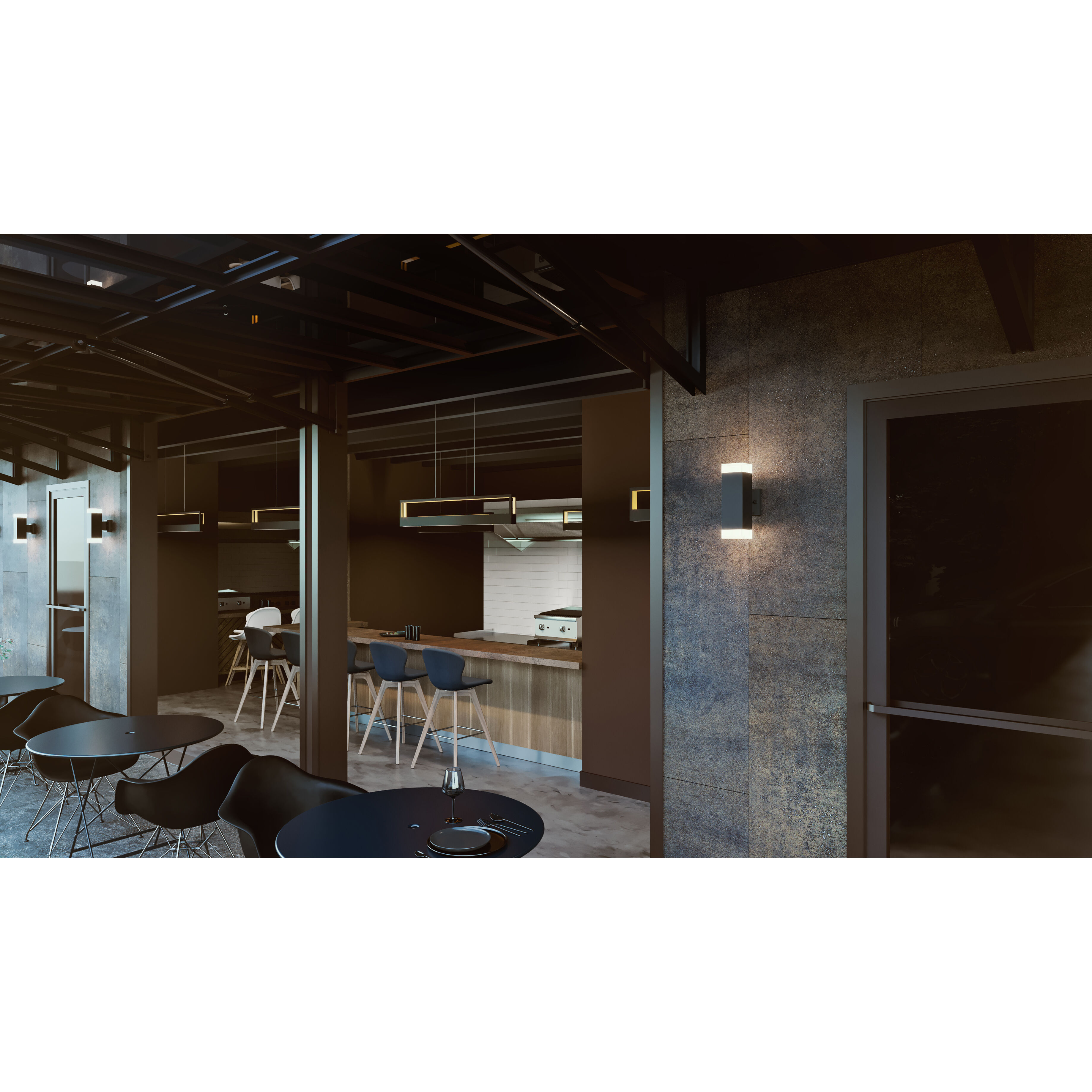 Edmund LED 12 inch Black Outdoor Wall Sconce