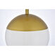 Eclipse 1 Light 8 inch Brass Pendant Ceiling Light