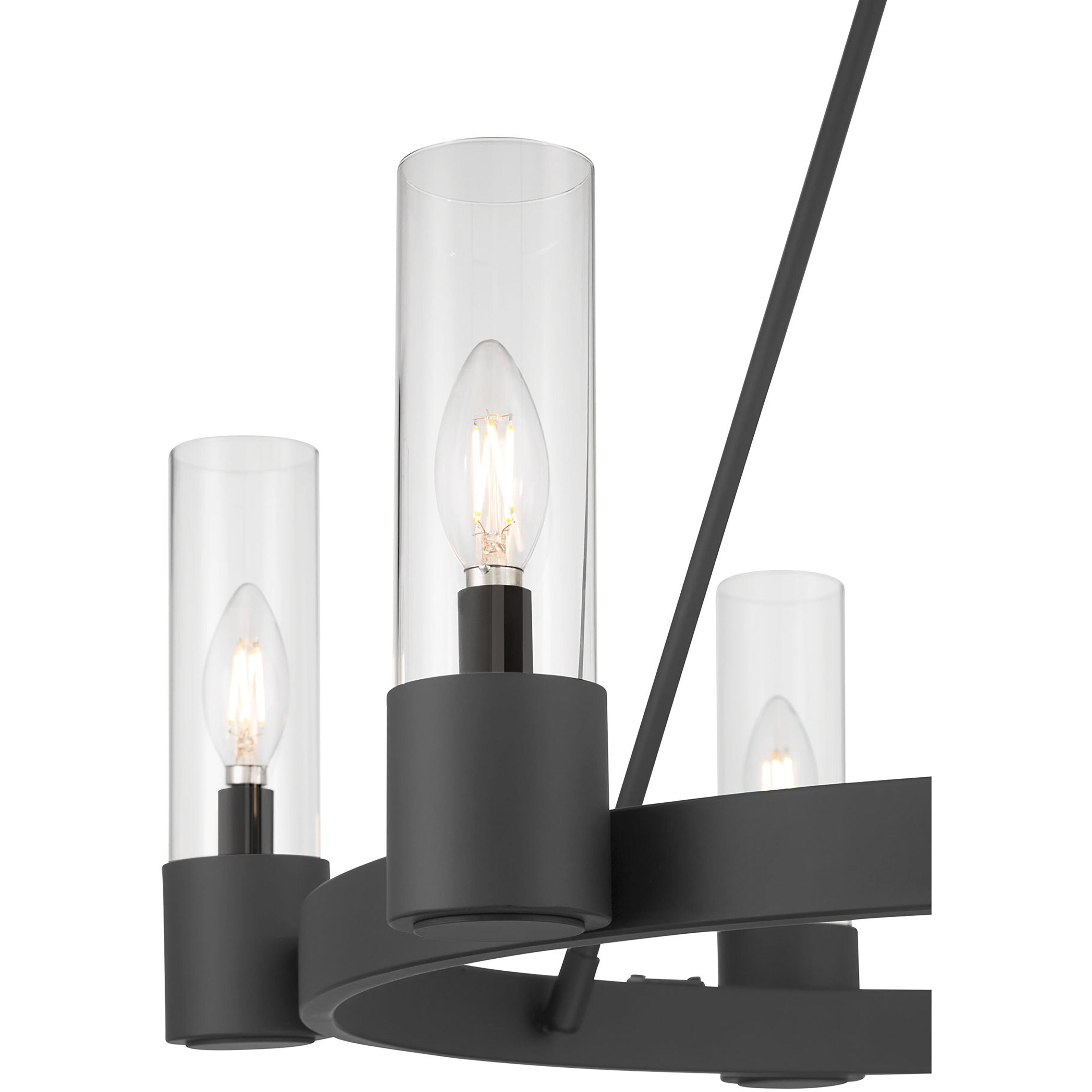 Evandrel 6 Light 29 inch Matte Black Chandelier Ceiling Light