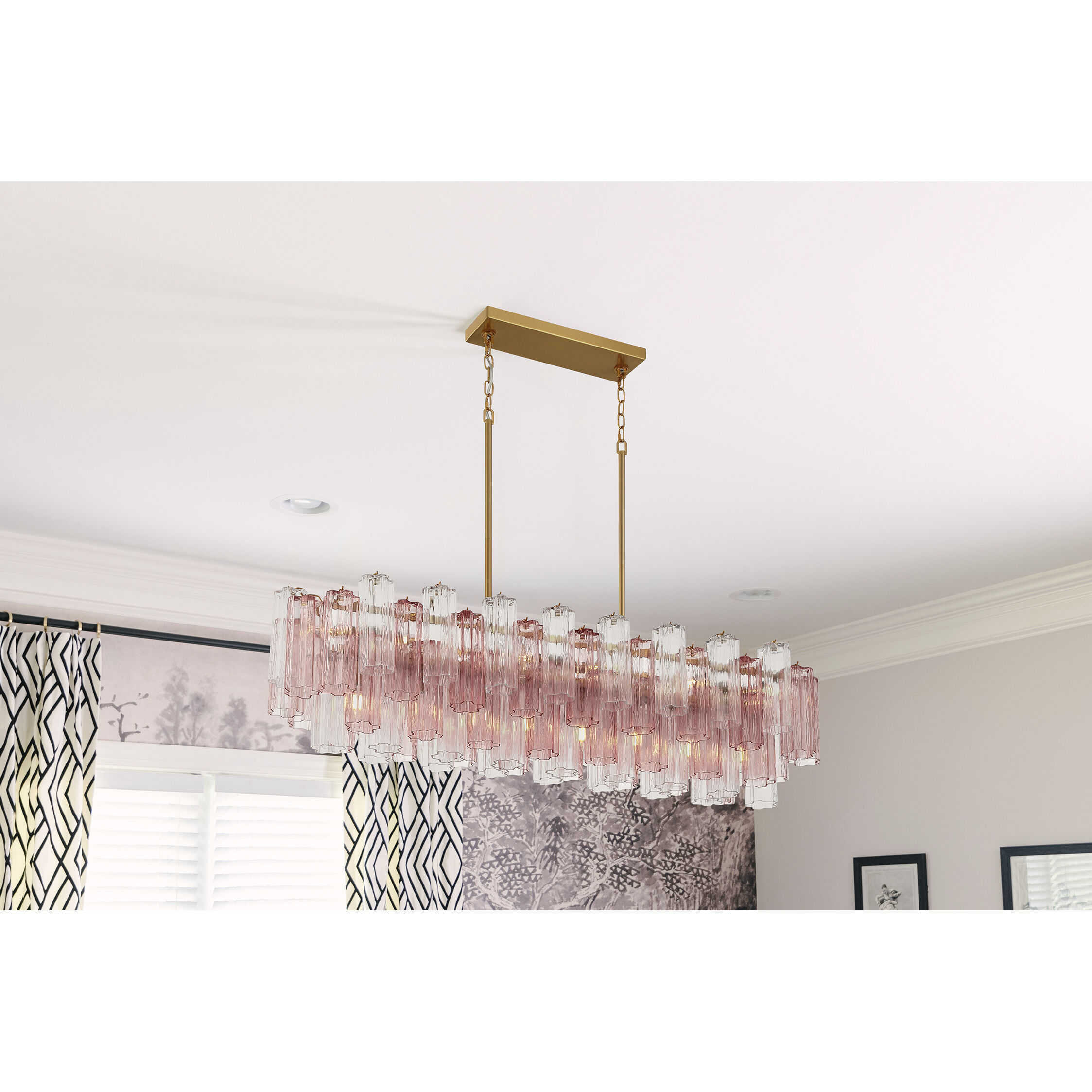 Addis 14 Light 51.75 inch Aged Brass Linear Chandelier Ceiling Light in Spring