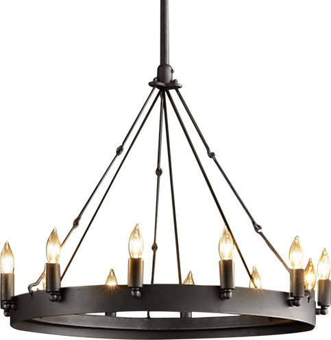 RW Series 34 inch Antique Bronze Pendant Ceiling Light, Iron Frame