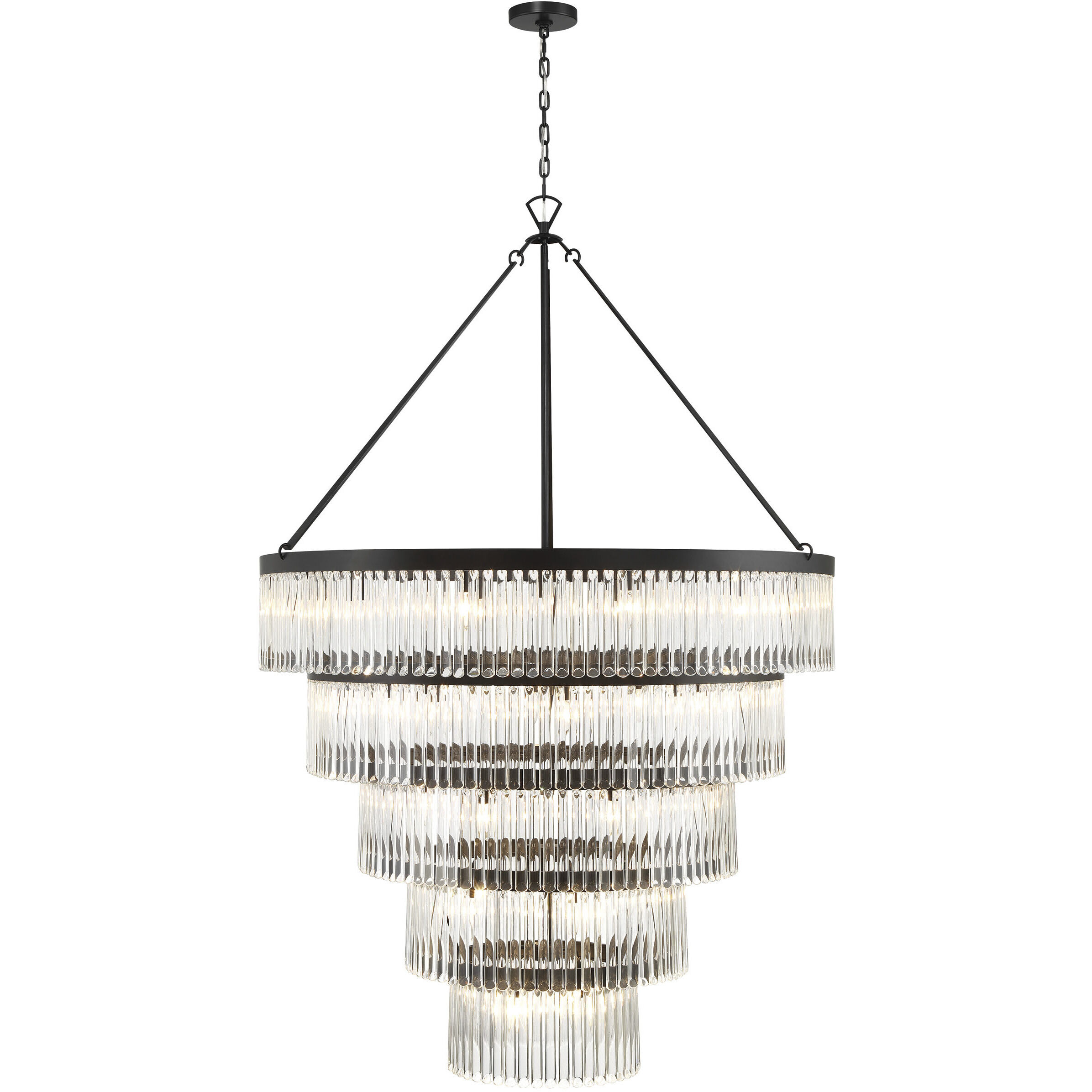 Emory 30 Light 48 inch Black Forged Chandelier Ceiling Light