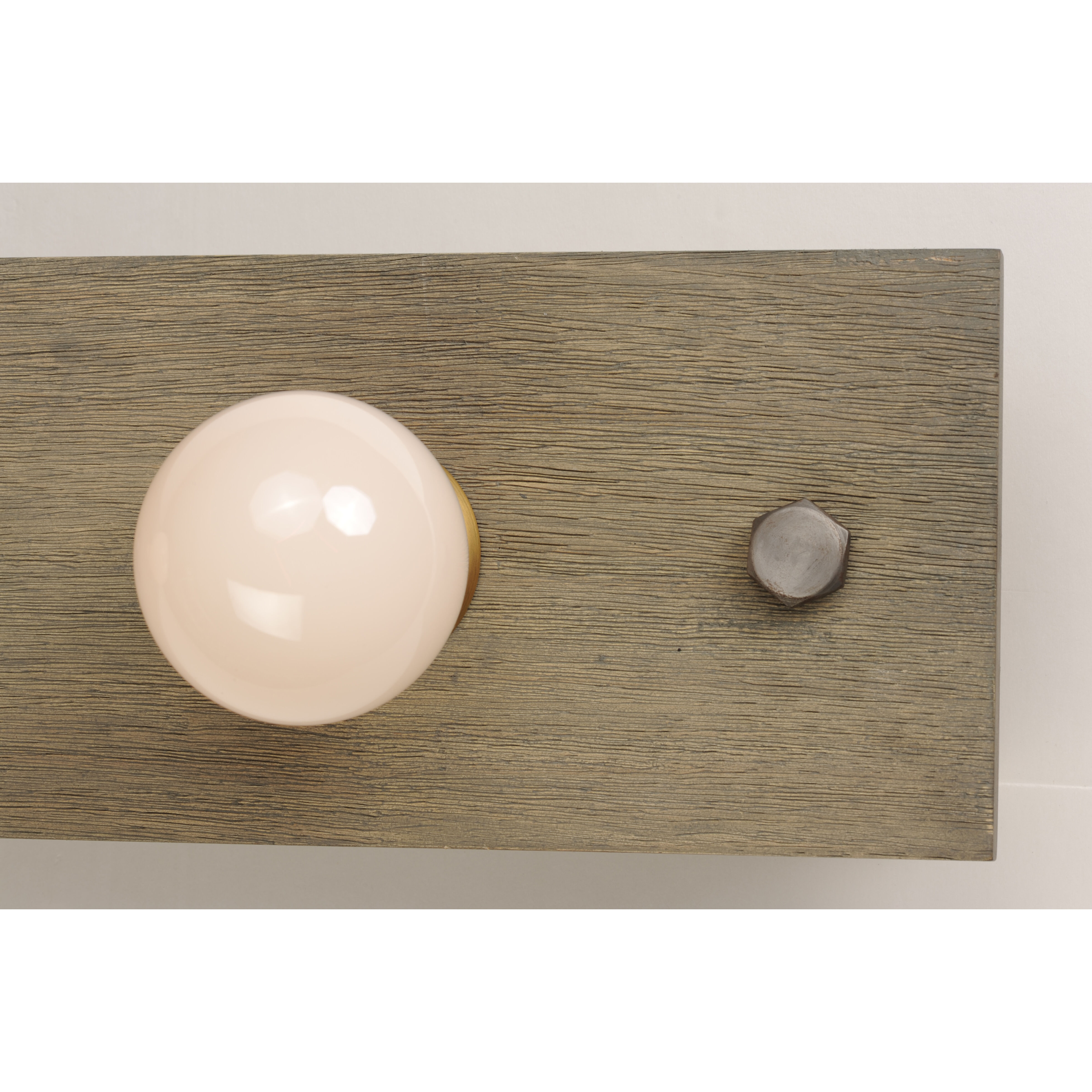 Plank 5 Light 48 inch Weathered Wood/Antique Brass Vanity Light Wall Light