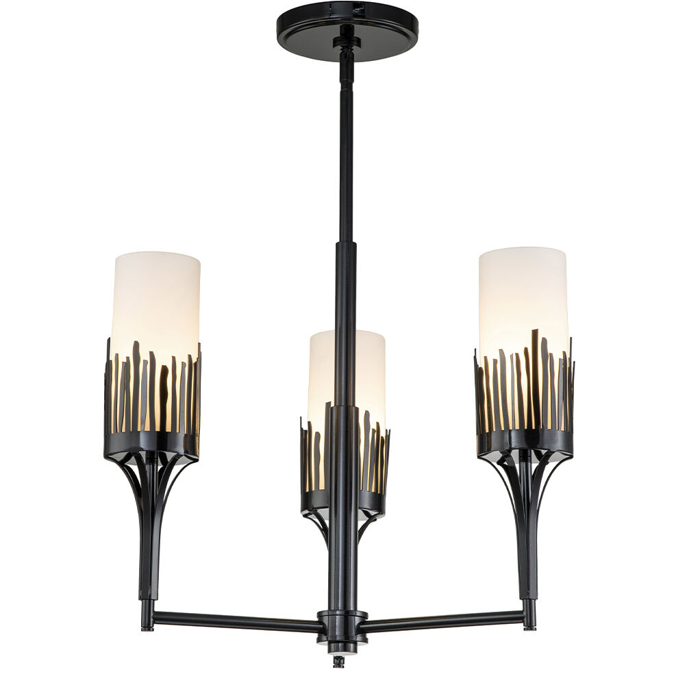 Sawgrass 3 Light 20 inch Matte Black Chandelier Ceiling Light